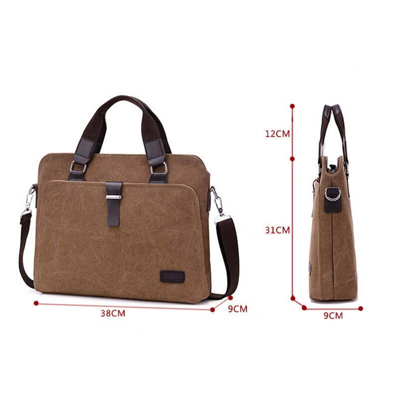 Mannen Aktetas Voor Laptop Mode Canvas Tas Mannelijke Schoudertas Messenger Handtas Organisator Voor Documenten Handtas Mannen