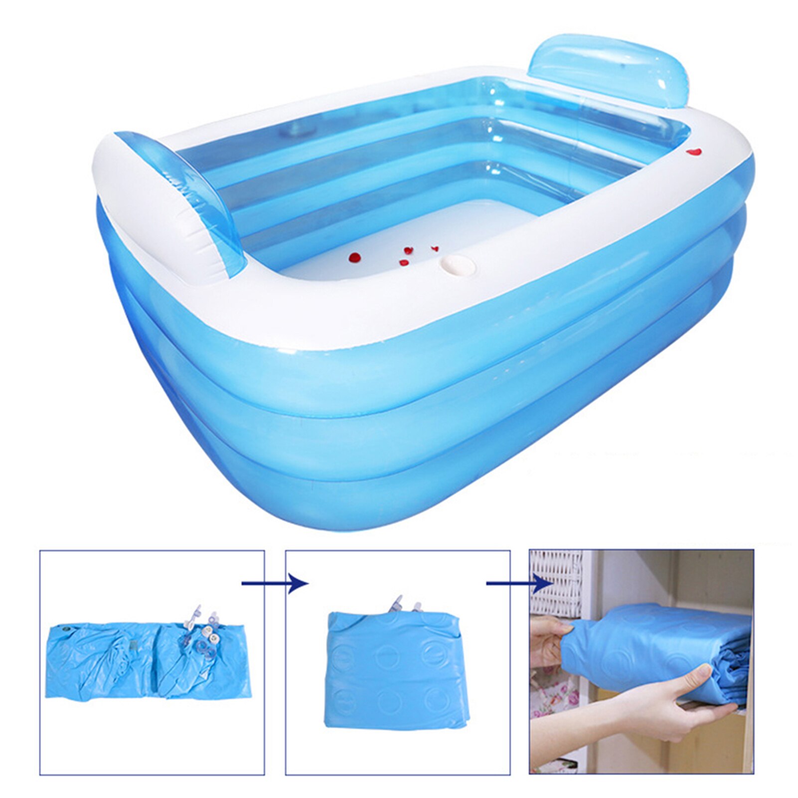 Zomer Opblaasbare Dubbele Bad 3 Lagen Verdikte Pvc Zwembad Thuis Opblaasbare Zwembad Peuterbad Baden Bad
