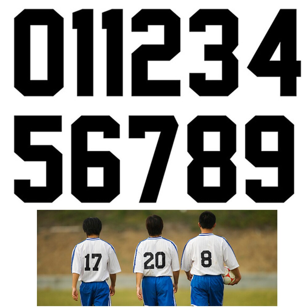 22 szt. Cyfrowe naszywki na ubrania naprasowanki na naklejki łatka DIY numer telefonu czarny biały aplikacja ubrania