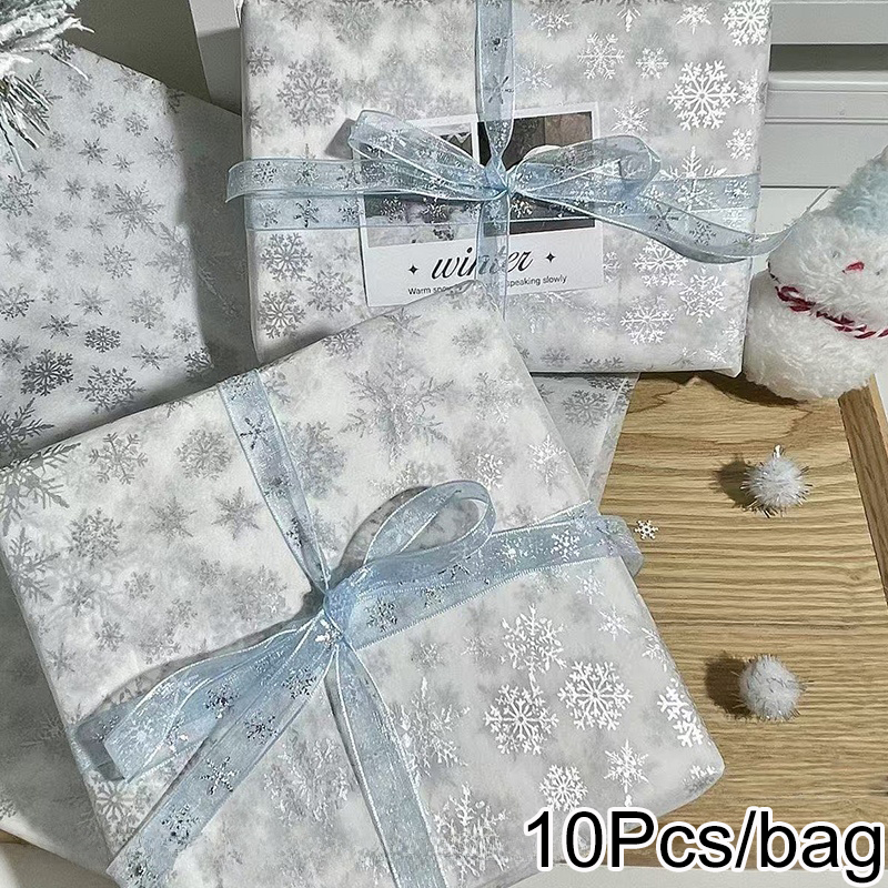 10 ark blomstermønstret silkepapir blomster med grønne blade vinflaskepåfyldningspapir festivalemballagepapir