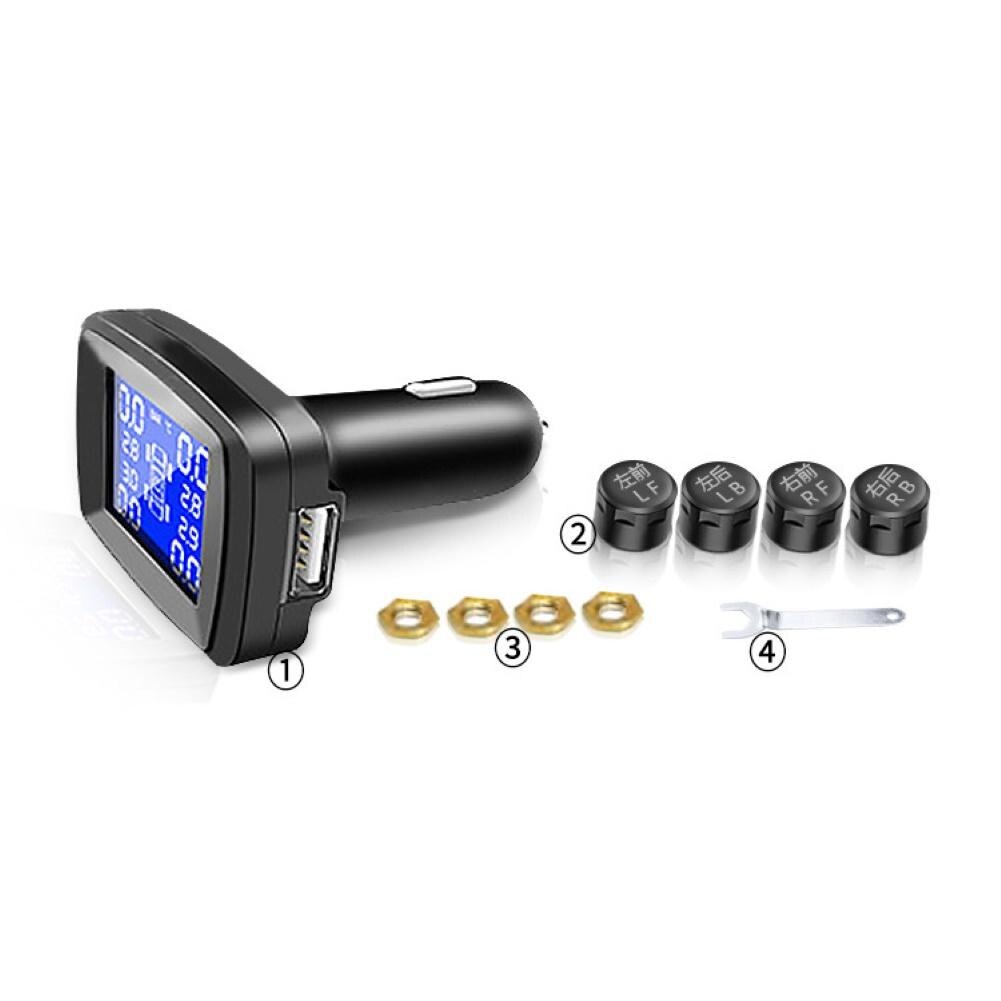 Tpms Lcd Draadloze Auto Bandenspanningscontrolesysteem Met Externe Sensor Kit Датчик Bandenspanning Monitor Systemen Tpms Sensor