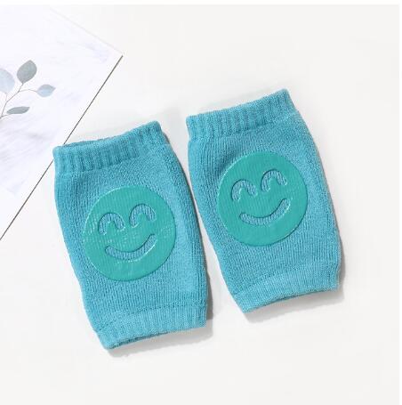 1 Paar Baby Kniebeschermers Antislip Kniebeschermers Kids Veiligheid Kruipen Elleboog Kussen Baby Peuter Knieschijf Bescherming Baby been Warmer: smile green