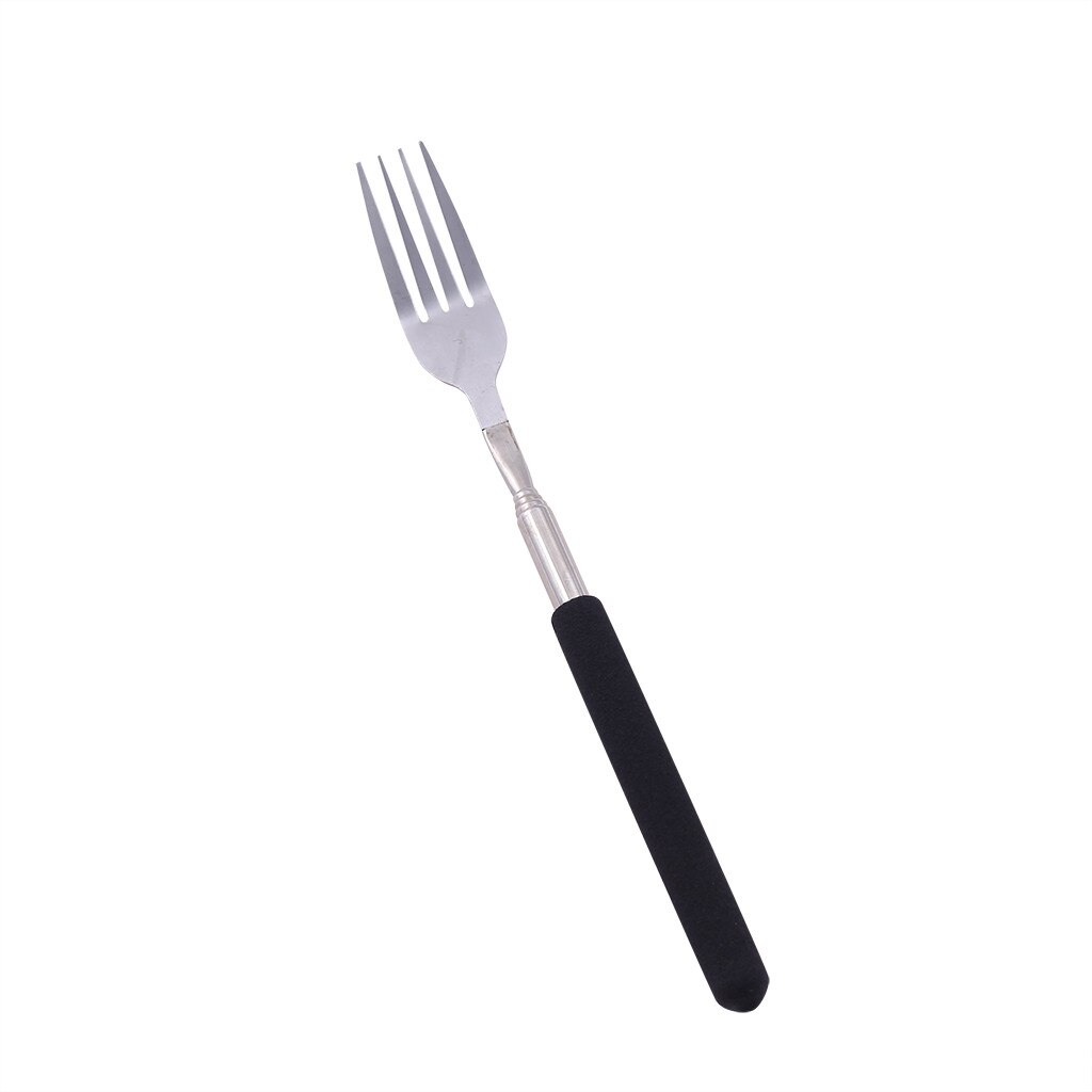 1PC Kitchen Funny Fork Extension Long Extendable Telescopic Freeloader Trick Prank BBQ Fork Tool 1125#30: D