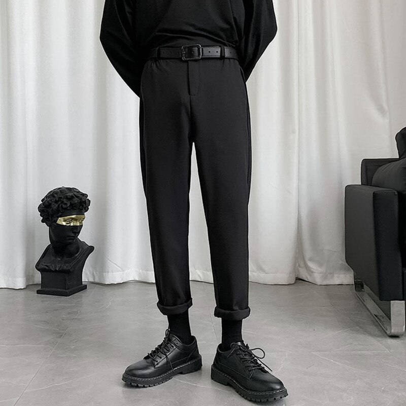 Pantalones informales ajustados para hombre, ropa de calle de vestir, de negocios, salvaje, M-3XL, color negro, Verano