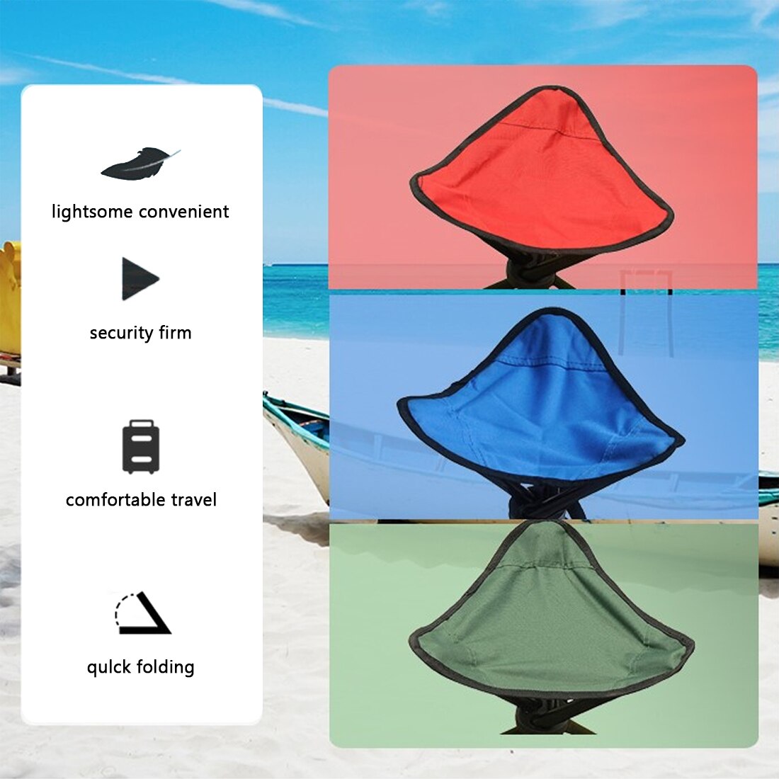 Promotional Traveling Camping Tripod Triangular Folding Stool Chair Foldable Fishing Chairs Portable Fishing Mate Fold Chair