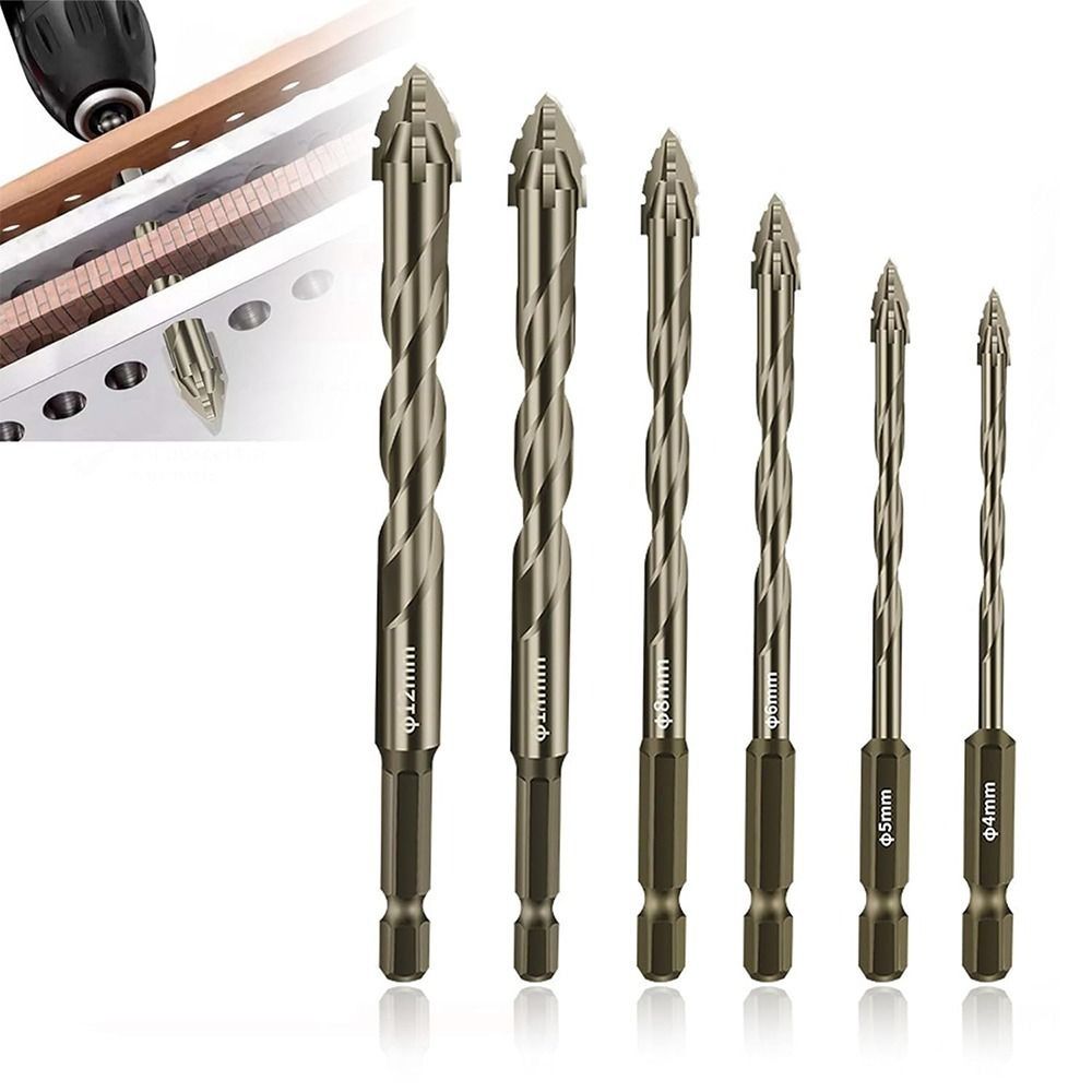 1Pcs Four-Edged Serrated Eccentric Drill Bits Set High Hardness Hexagonal Simple Installation Skewed Head Drill Bit Set