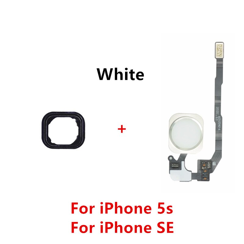 Return Back Home Button Assembly Flex Cable Sticker Menu Sensor Ribbon For iPhone 5s 6s 6 7 8 Plus SE Fingerprint No Touch ID: 5s or SE White