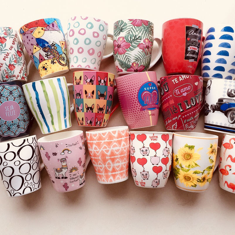 Kreative Keramik Tasse Milch Kaffee Tasse Neue Schüler Tasse Büro Tasse Paar Tasse Becher Gelegentliche Tassen und becher Becher Coffe becher Einhorn Becher: zufällig 3 Stücke
