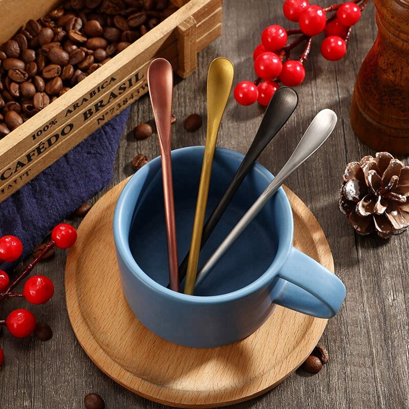Coffee Spoons Cocktail Tea Stir Sticks Spoons Espresso Beverage Drink Stirrer Spoons With Short Handle For Bar Home