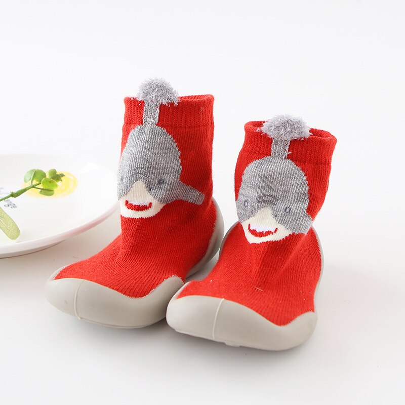 Baby socke schuhe für kleinkinder freundlicher erste spaziergang junge mädchen nicht Unterhose Boden socken mit sohlen gummi gleitschutz Kleinkind Ebene nette schuhe: rot / 26-27