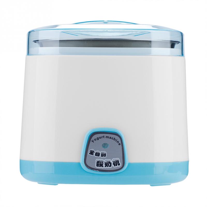 Husholdningselektriske yoghurt maskiner automatisk diy yoghurt maskine maker rustfri stål indre beholder 220v: Blå
