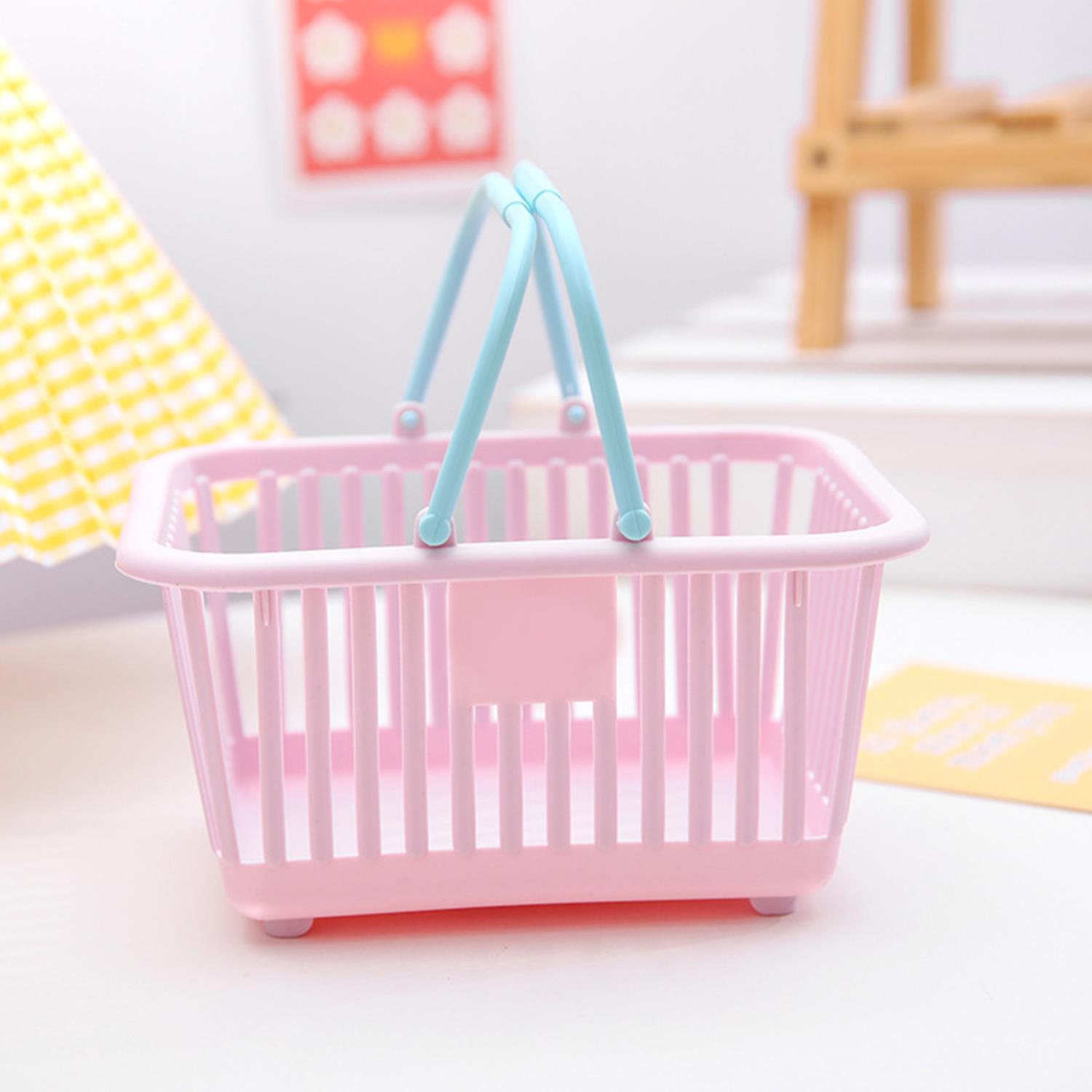 Panier de courses pour enfants, panier d'épicerie avec poignées, petits paniers de courses au détail pour de fête, organisateur de cuisine, panier à linge: Black