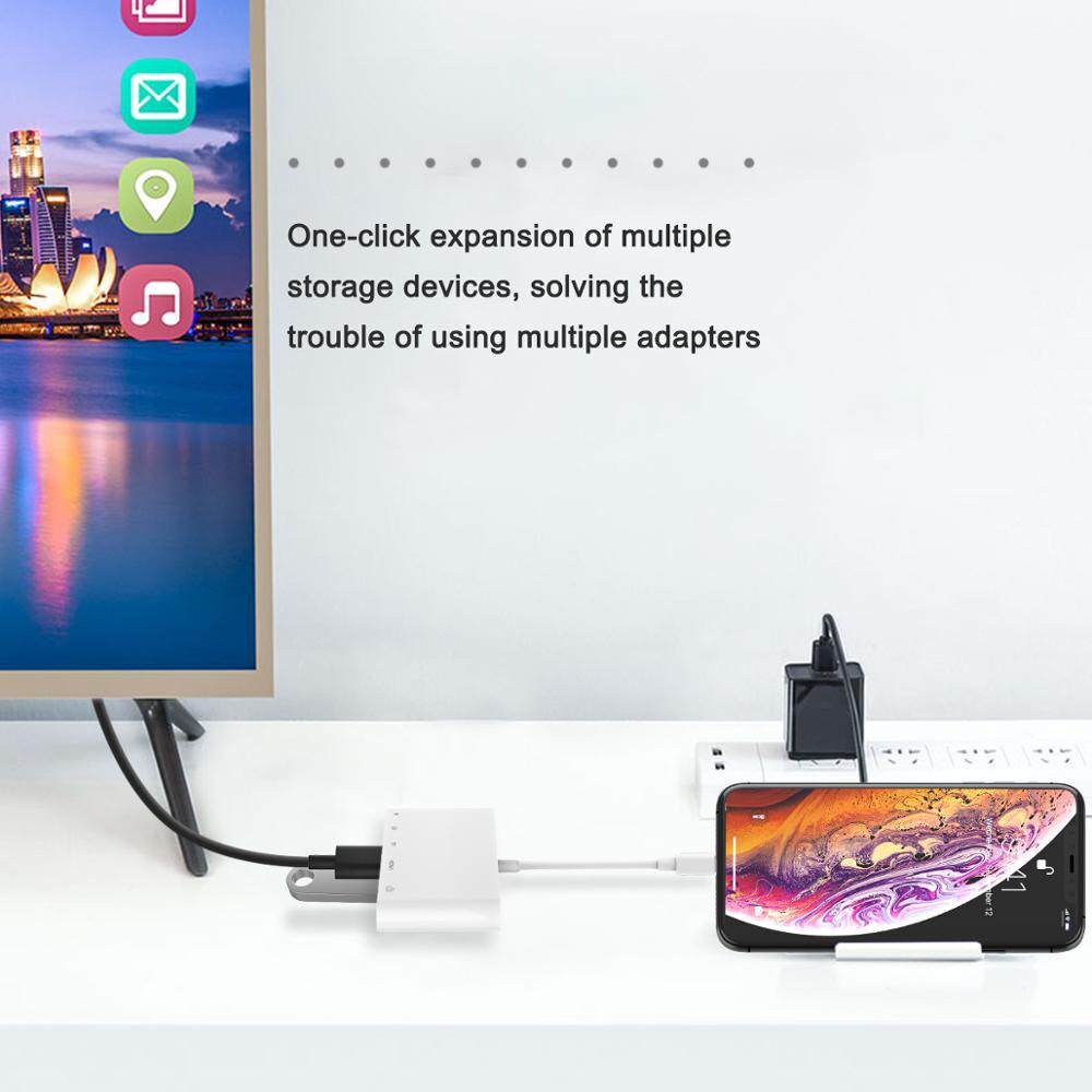 Bliksem Naar 1080P Hdmi-Compatibel Adapter Usb Sd Tf Kaartlezer Digitale Av Tv Otg Adapter Voor Iphone X Xr Xs 11Pro Max Se Ipa