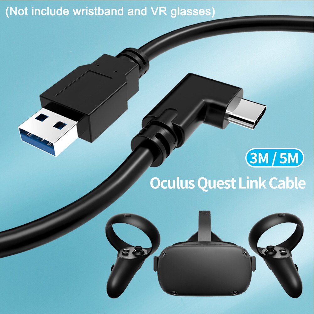 Com impulsionador de sinal vr jogo usb c 3.0 gaming pc fone de ouvido extensão ligação cabo carregamento rápido para oculus quest