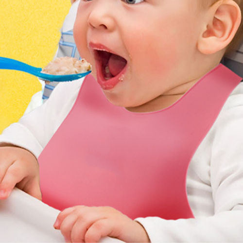 Easy Clean Adjustable Waterproof Baby Silicone Stereo Bibs Feeding Meals Saliva Dripping Bibs Kids Roll up Catcher Pocket