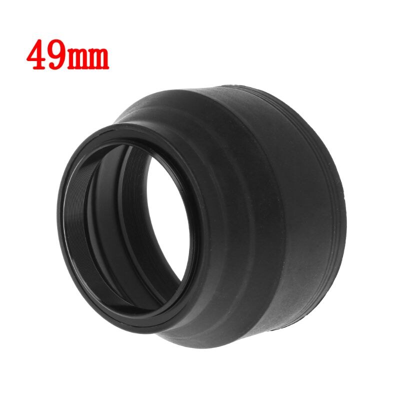 Zonnekap Rubber Inklapbare Groothoek 3 Stage 49Mm Camera Accessoires Vervanging Deel