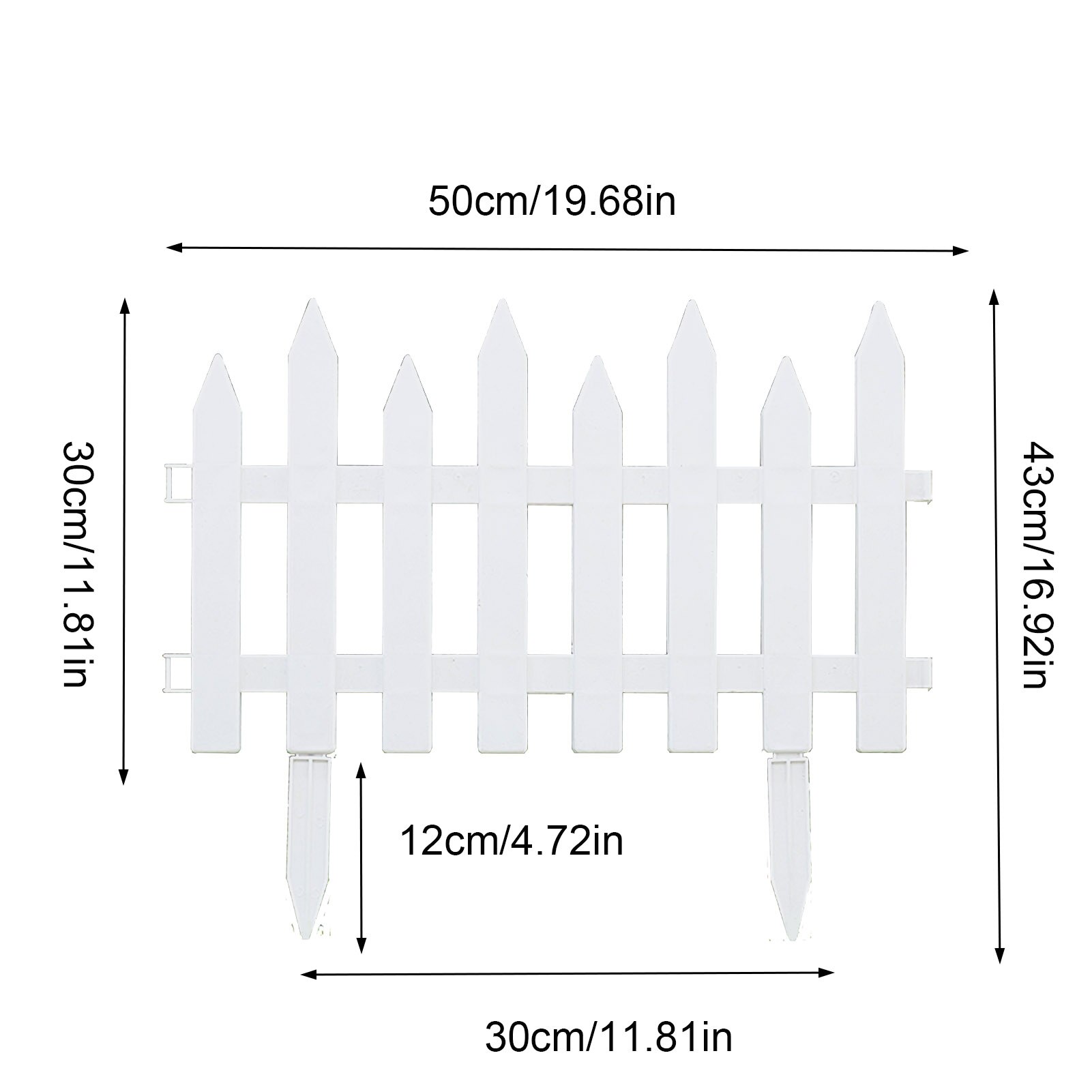 5pcs Garden Picket Fence Splicable And Detachable Plastic Fence Lawn Edge Garden Outdoor Pastoral Wedding Decoration Fence