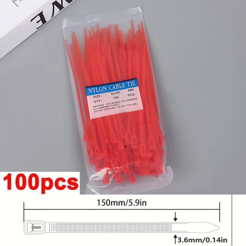 100 bridas de nailon reutilizables de 3,6x150 mm, lazo de bloqueo, extraíbles, colores mezclados (blanco y negro) para organización de la oficina en el hogar