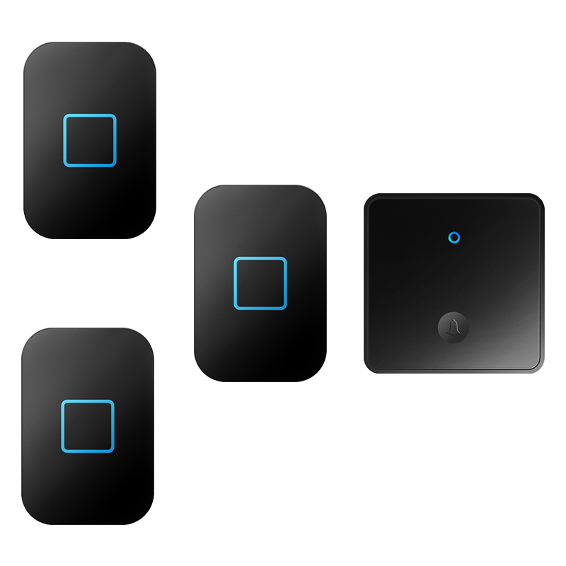 CACAZI Self-powered Wireless Doorbell Waterproof Battery-Free Button Intelligent Door Bell Sets Home Welcome Outdoor EU US UK: Blue / UK