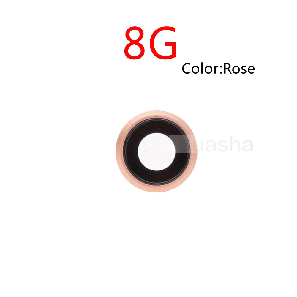 1 pçs nova câmera traseira lente de vidro para o iphone 7g 7 8 plus câmera traseira anel titular com lente vidro capa peças reposição: 8G  Rose