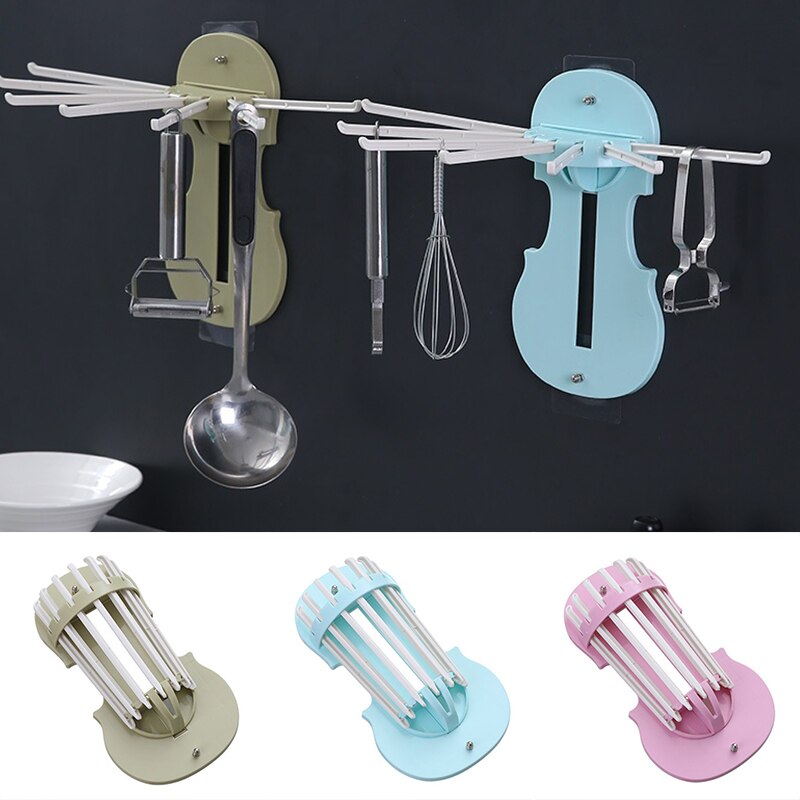 Nordic Seven-In-One Pull-Out Rack Retractable Non-Perforated Towel Rack Kitchen And Bathroom Multifunctional Storage Rack