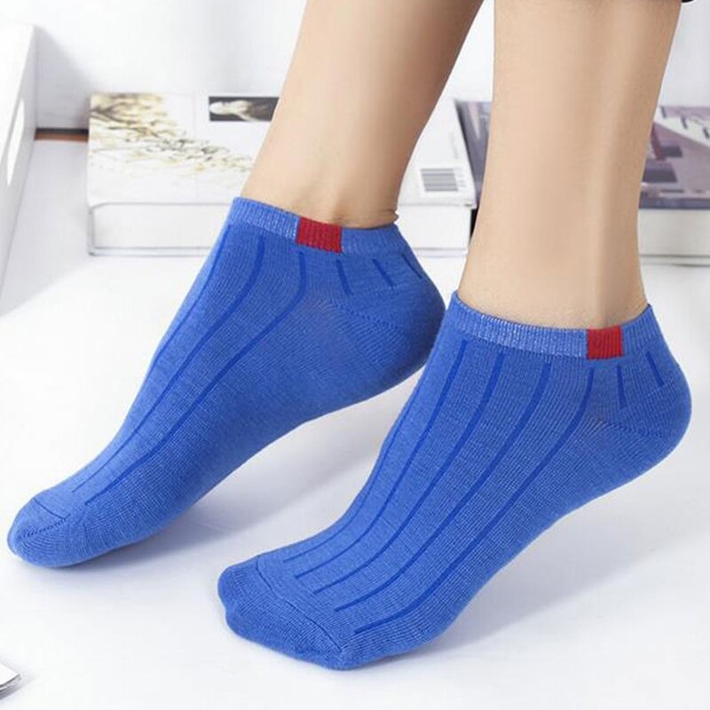 1 Pair Unisex Women Stripe Cotton Socks Short Ankle Low Cut No-show Casual Soft E06F