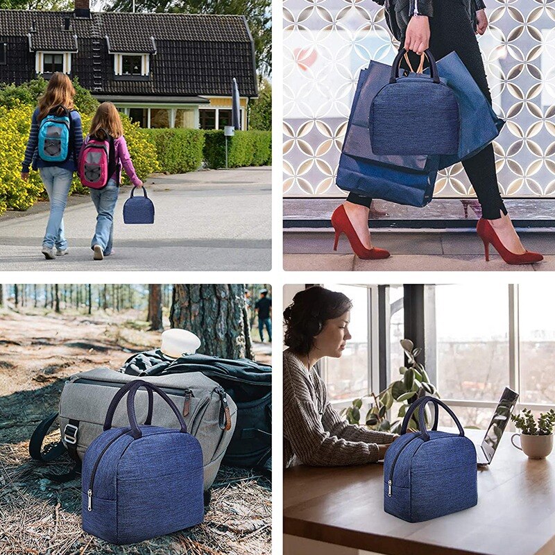 Koeltas Geïsoleerde Lunch Tas 8L Lichtgewicht Picknick Tas Te Werken School Waterdicht (Blauw)