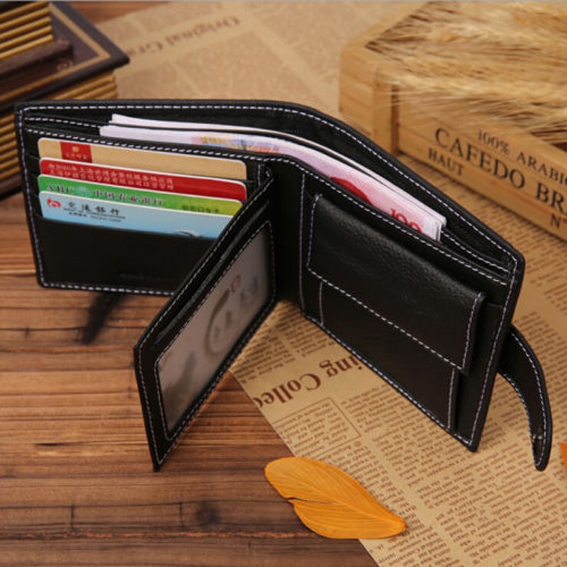 Brand AU Stock Men&#39;s Leather Slim Wallet ID Credit Card Holder Coin Purse