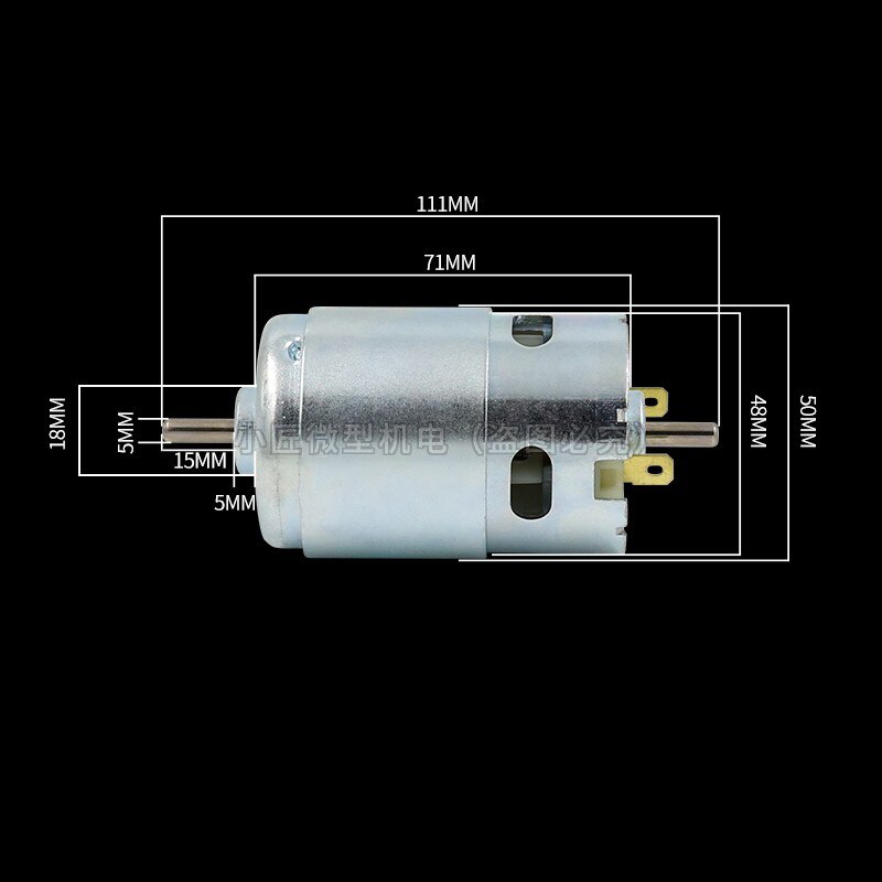 775 Upgrade 895 Double Shaft Motor High Power 12V24V DC High Torque Motor Double Ball Bearing High Speed