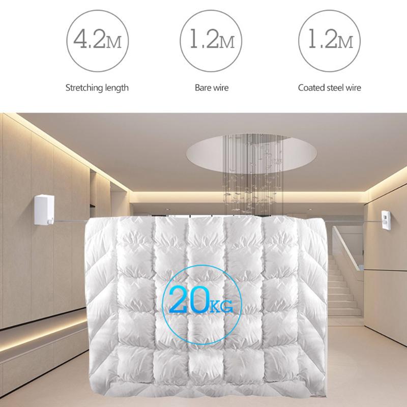 A scomparsa Vestiti Da Parete Gancio Appendiabiti Coperto Filo di Acciaio Invisibile Clothesline Magia Stendino Balcone Bagno Invisibile Clothesline