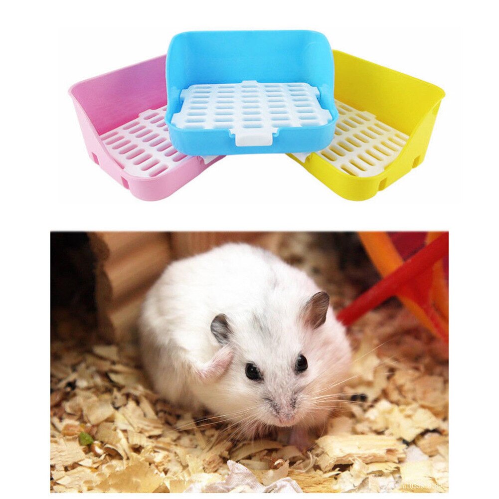 Hamster marsvin toiletbakke kasse holdbar indendørs kæledyr hvalp kanin potte træning toilet doggy træning potte med væg