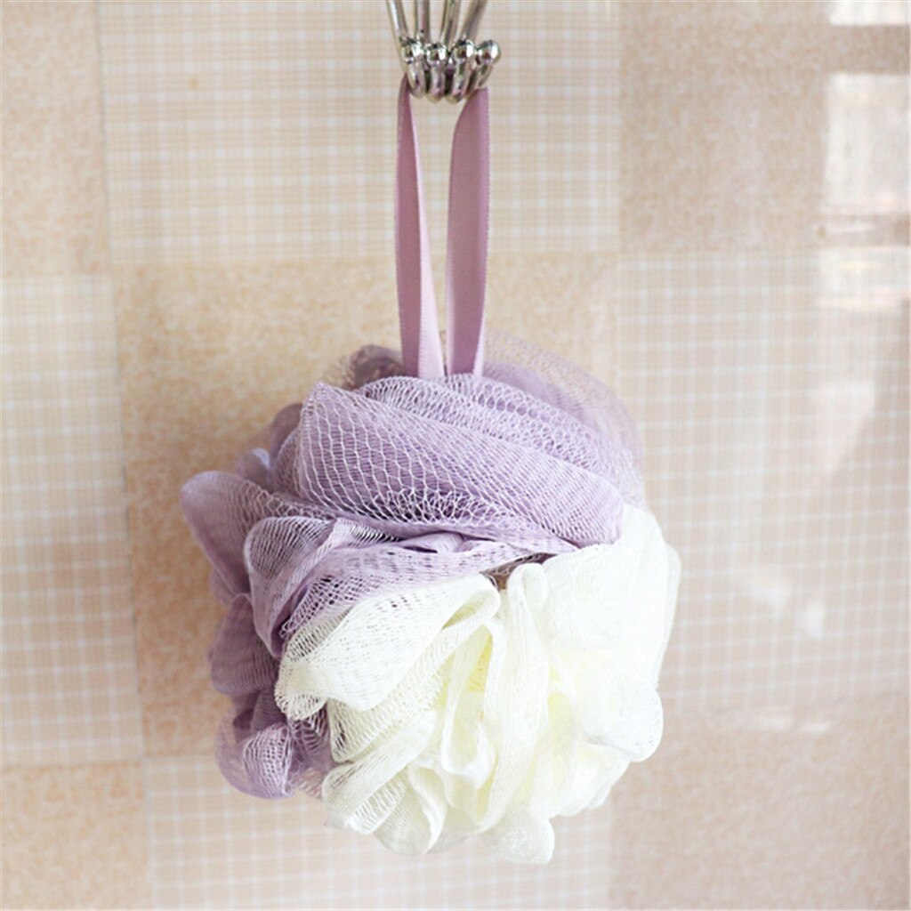 60G Snoep Kleuren Grote Bloem Bad Bal Badhanddoek Scrubber Body Reiniging Mesh Bal Douche Spons Voor Lichaam Voor badkamer Accessoire: D