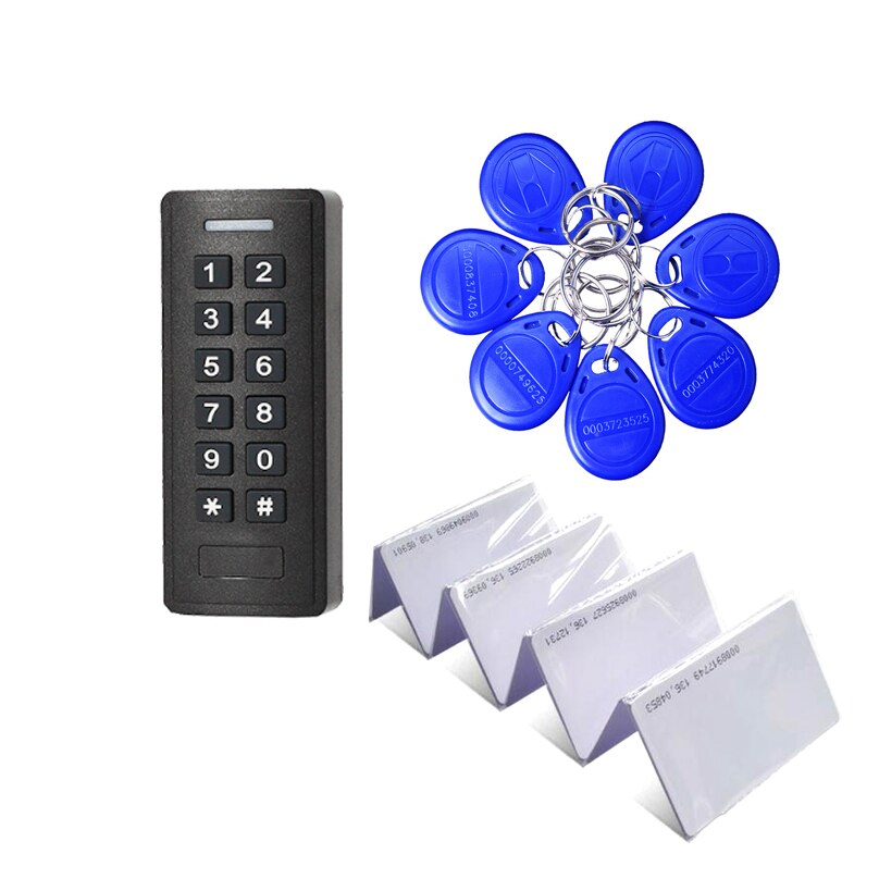 waterproof Standalone Access Controller with 10pcs EM keychains RFID Access Control ABS Keypad as door opener