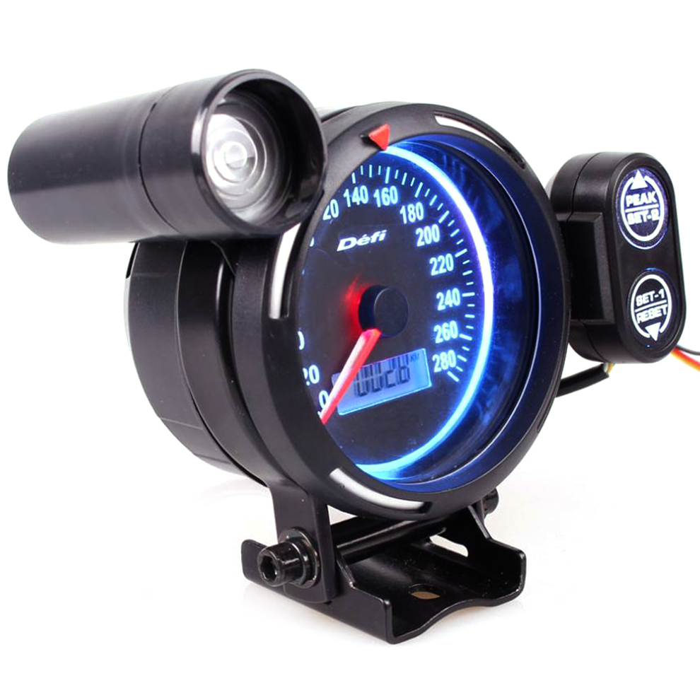 LCD 80MM Car Speedometer MPH Gauge With Red Shift Light MPH Auto Gauge Speedometer
