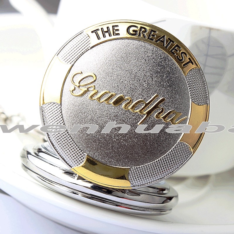 Luxe zilveren gouden quartz zakhorloge opa zakhorloges met ketting voor heren opa kerst relogio de bolso
