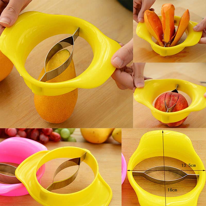 Sharp Blades Stainless Steel Apple Pear Splitter Fruit Corer Mango Peach Slicer Removel Cutter