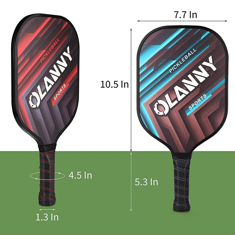 Conjunto quente de pás de pickleball, raquete de pickleball incluindo 2 fibra de raquete de pickleball, 4 bolas de pickleball com saco de transporte