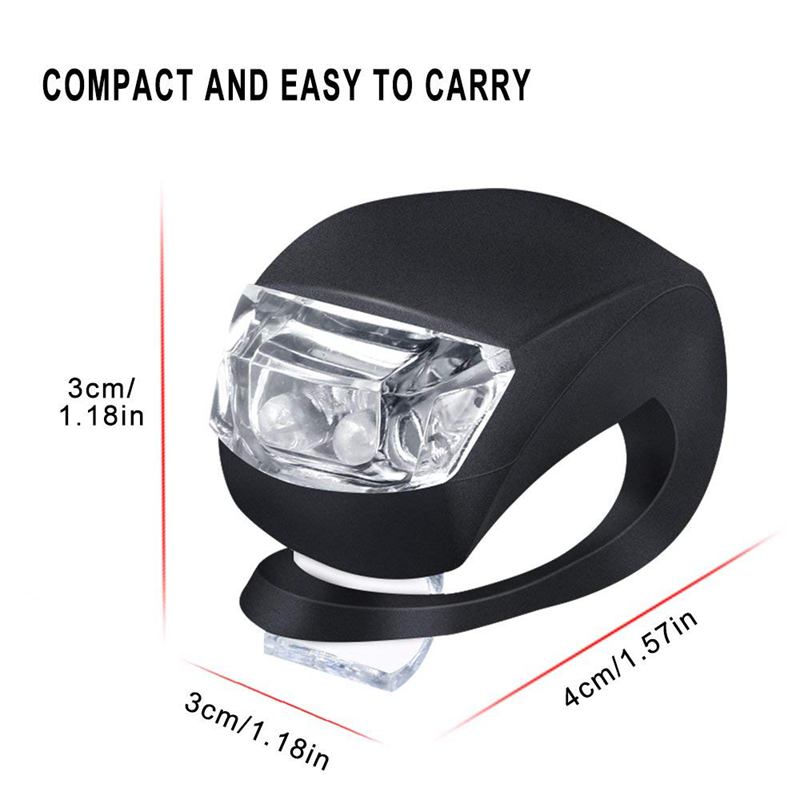 Luz de silicona para bicicleta, juego de 6 luces LED para bicicleta (3 LED blancas y 3 LED rojas), linterna para cámara de Montañismo