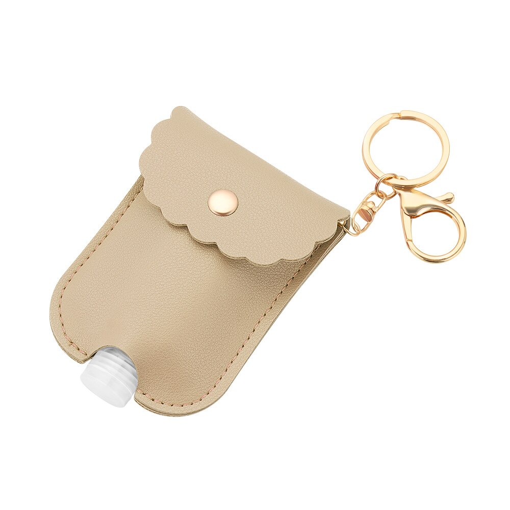 30ml Hand Washing Bottle Keychain Holder Flip Cap Reusable Travel Refillable Bottles Soap Containers with Keyring Portable: Type1 apricot