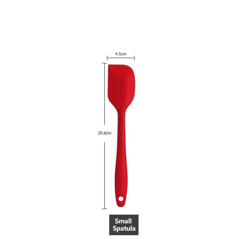 6Pcs Silikon Kuchen Spatel Mischen Sets Gebäck Schaber Non Stick Butter Treuer Jar Mixer Kochen Spachtel Löffel Küche Backen: S Scraper Red