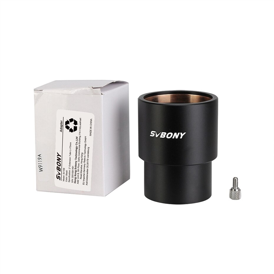 SVBONY SV158 75/90mm Metal 2 inch Telescope Eyepiece Extension Tube Adapter for Astronomical Telescopes Telescope Eyepiece Exten
