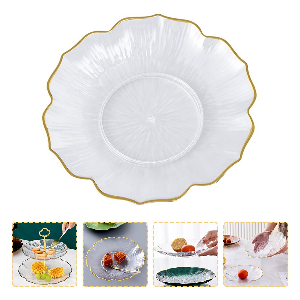 2pcs Dry Fruit Tray Food Serving Tray Snacks Plate Home Fruit Container: White
