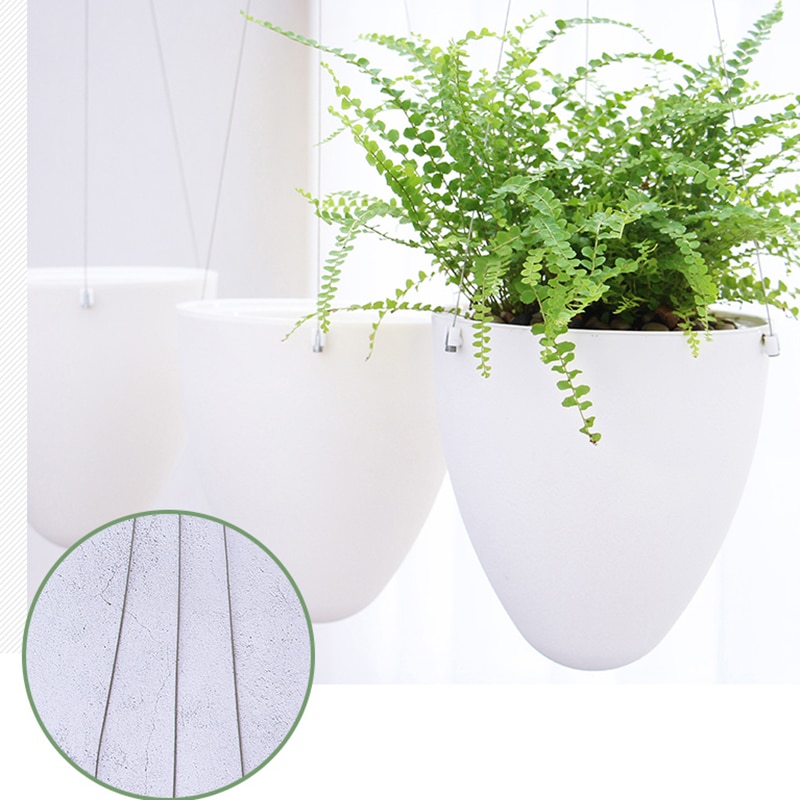 Maceta blanca absorbente de agua para flores, macetas de plástico para plantas suculentas, macetas colgantes de agua para riego, macetas de jardín, decoración del hogar