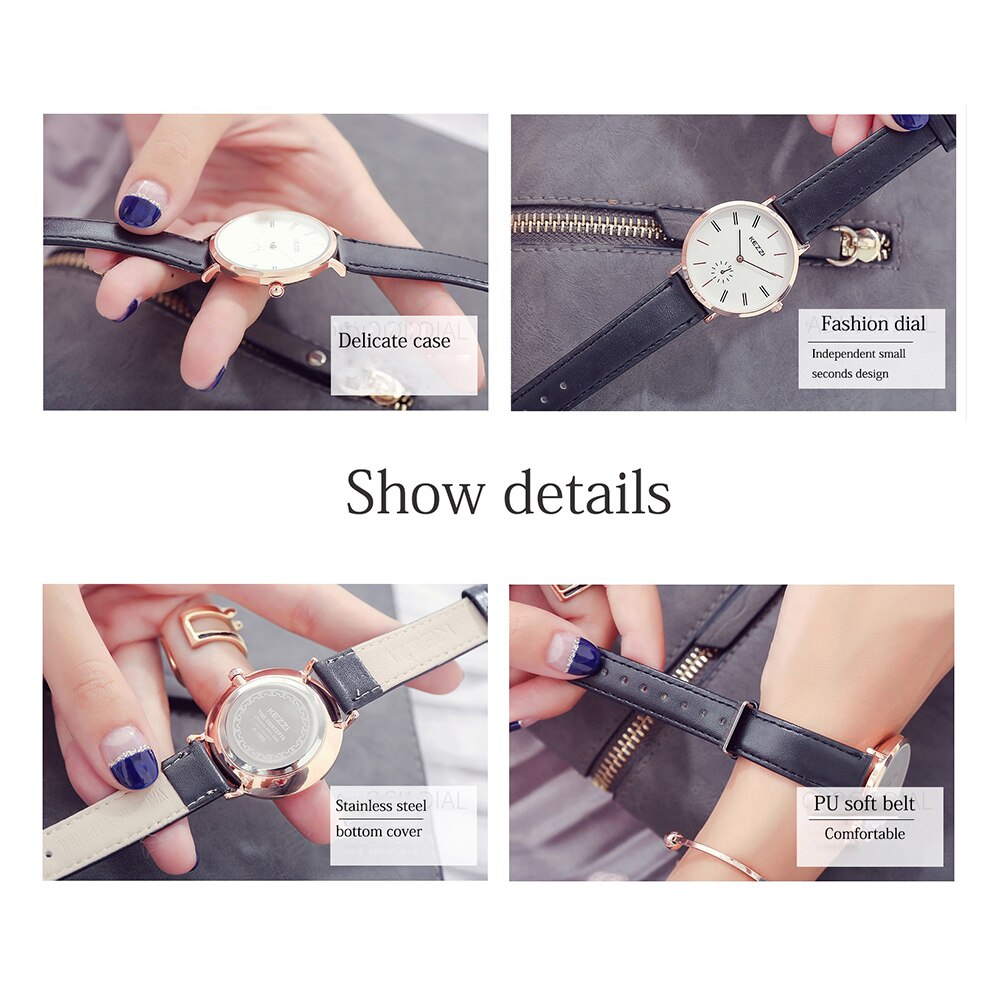 Kezzi Brand Simple Ladies Watch For Women Leather watches waterproof Quartz Wrist Watch Female zegarek damski