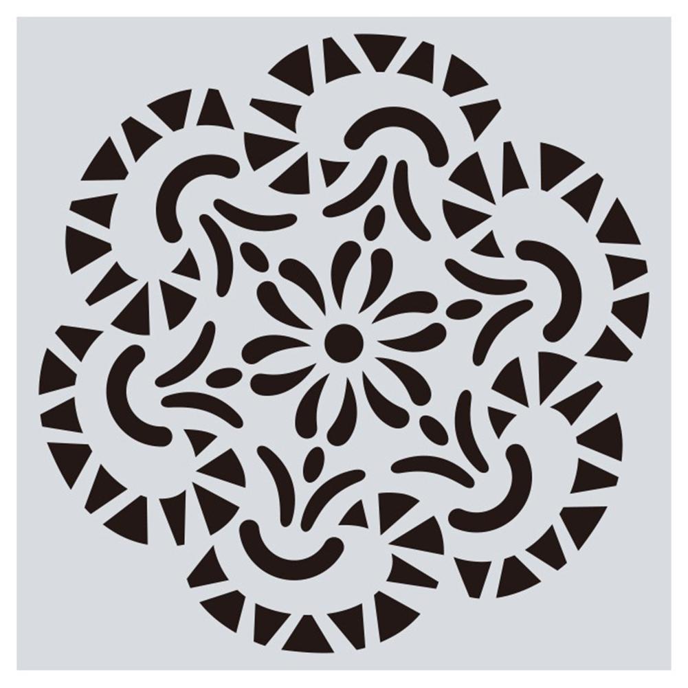 16Pcs Painting Drawing Stencils Mandala Template For Stones Floor Wall Tile Fabric Wood Burning Art&Craft Supplies -Reuseable