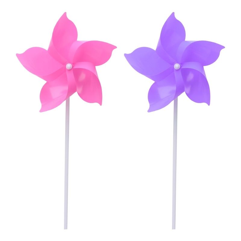 Juego de 10 molinete molino Spinner de viento, para el patio decoración artística para el jardín, juguetes al aire libre DIY en 5 colores sólidos