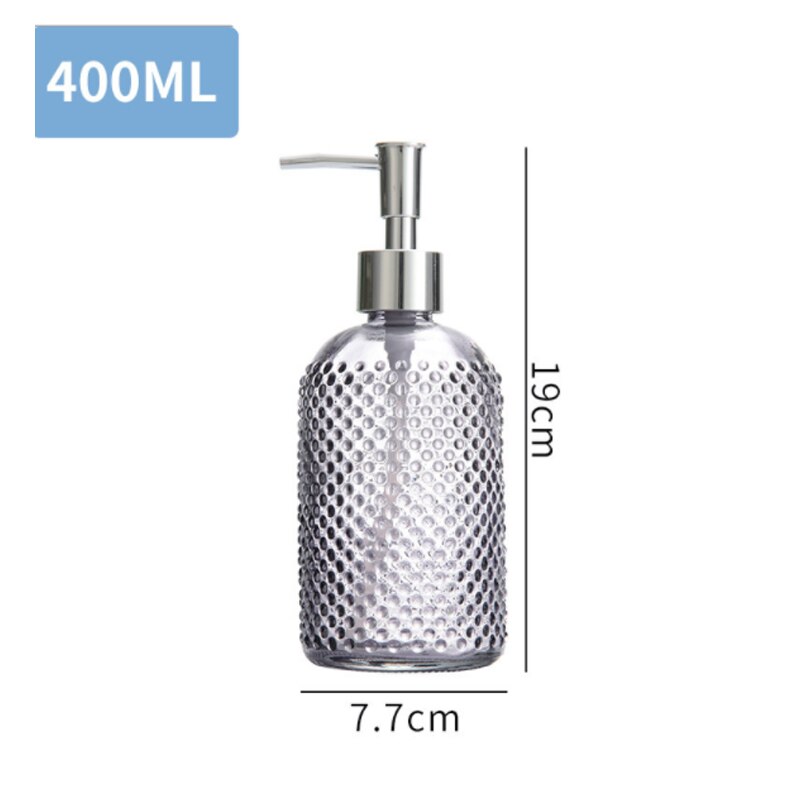 Glazen Zeepdispenser Met Pomp - Navulbaar, 390ml, Ideaal Voor Badkamer Of Keuken