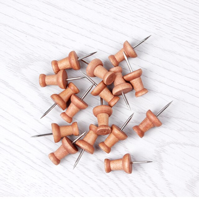 10/20 Pcs Box Container Thuis Craft Kantoor Houten Punaise Foto Muur Kurk Boord Decoratieve Kaart Push Pin Tekening Nail: B(20pcs)