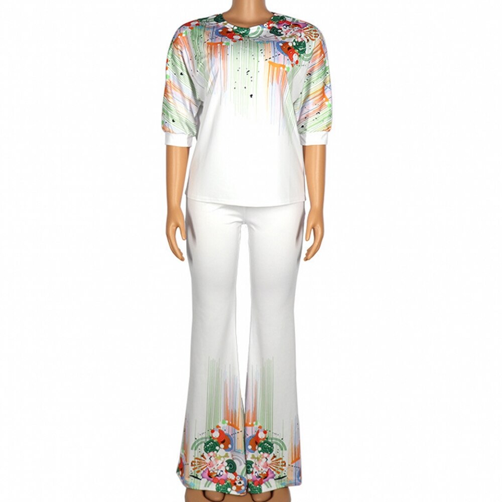 2 sztuka zestaw afryki ubrania 2020 afrykańnarty Dashiki nowy Dashiki moda garnitur góry i spodnie Super elastyczna impreza plus rozmiar dla pani: Xl