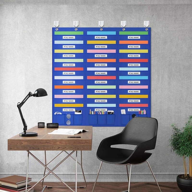 Organization Center Pocket Chart, Wall File Organizer Folder for Office, Home, School, Studio